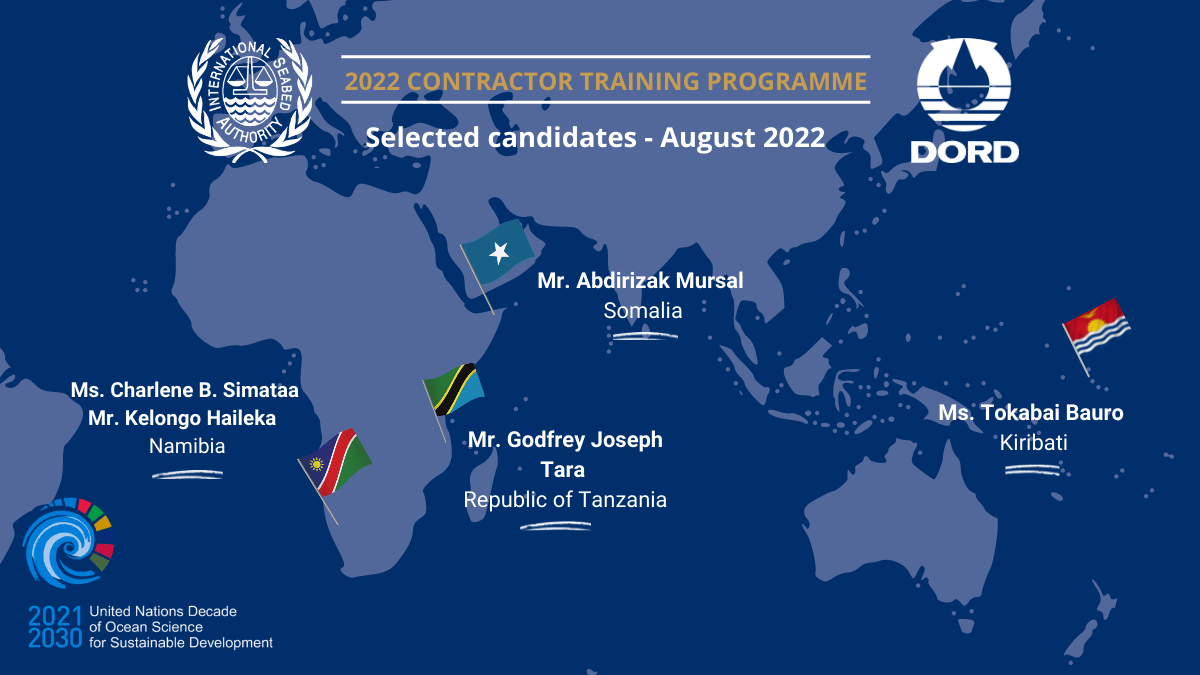 ISA Legal and Technical Commission announces the selection of five (5) candidates to benefit from Deep Ocean Resources Development Co., Ltd. training opportunities