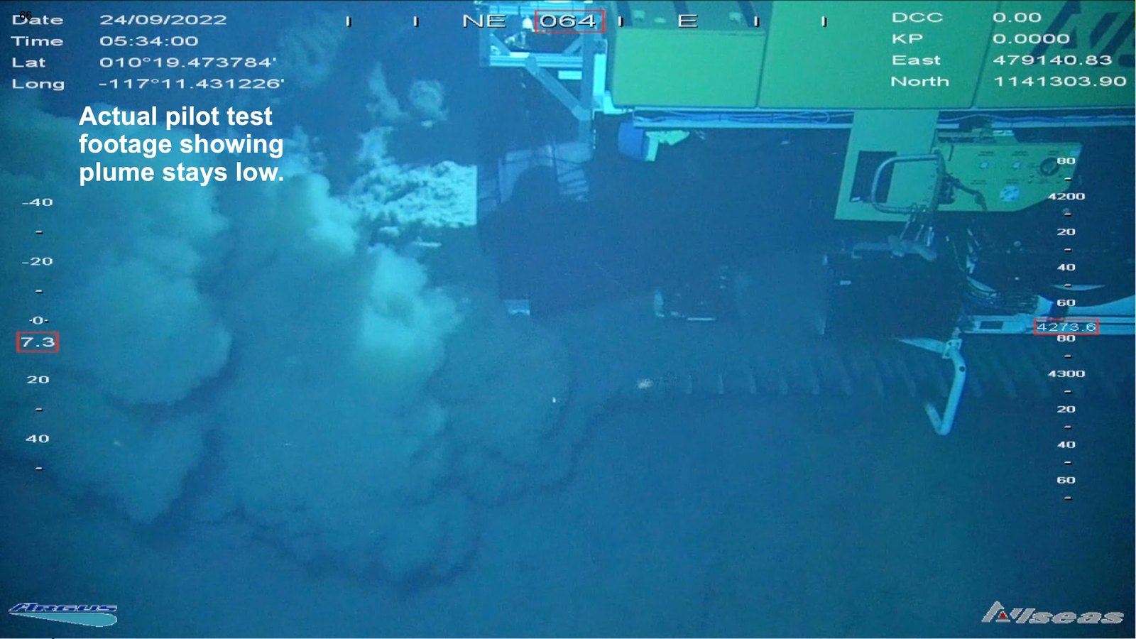 Side view of seafloor plume